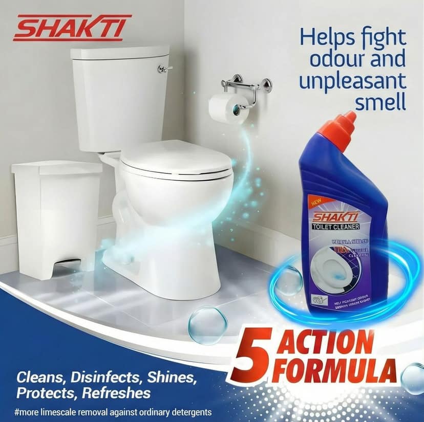 SHAKTI Floor Cleaner 1 Ltr, Glass Cleaner 500 Ml & Toilet Cleaner 500 Ml Combo Pack view 2