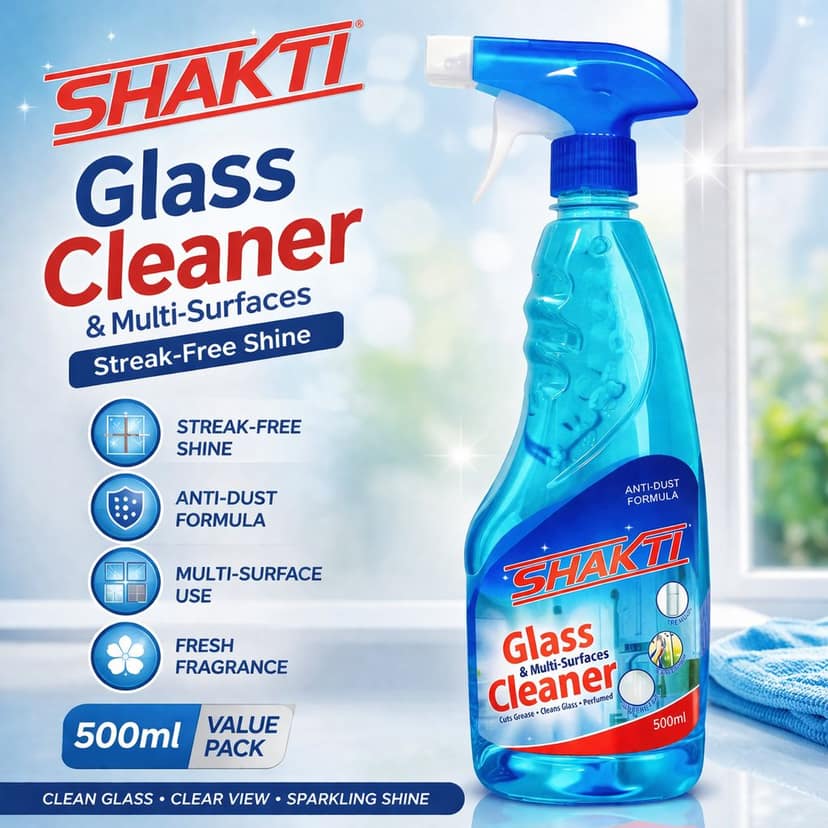 SHAKTI Floor Cleaner 1 Ltr, Glass Cleaner 500 Ml & Toilet Cleaner 500 Ml Combo Pack view 4