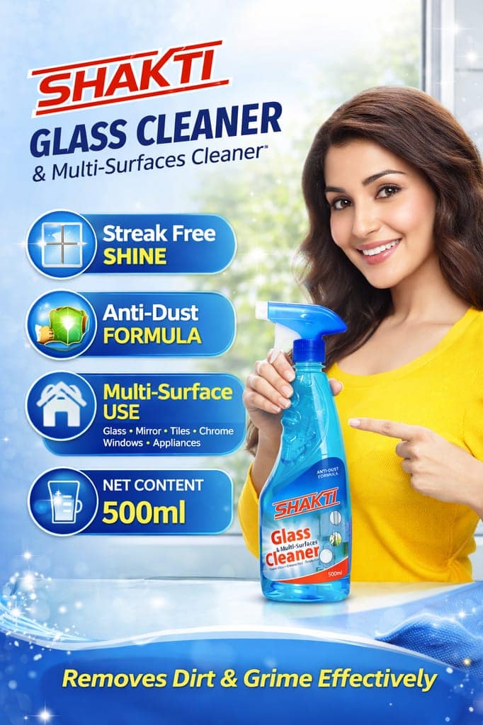 SHAKTI Floor Cleaner 1 Ltr, Glass Cleaner 500 Ml & Toilet Cleaner 500 Ml Combo Pack view 5