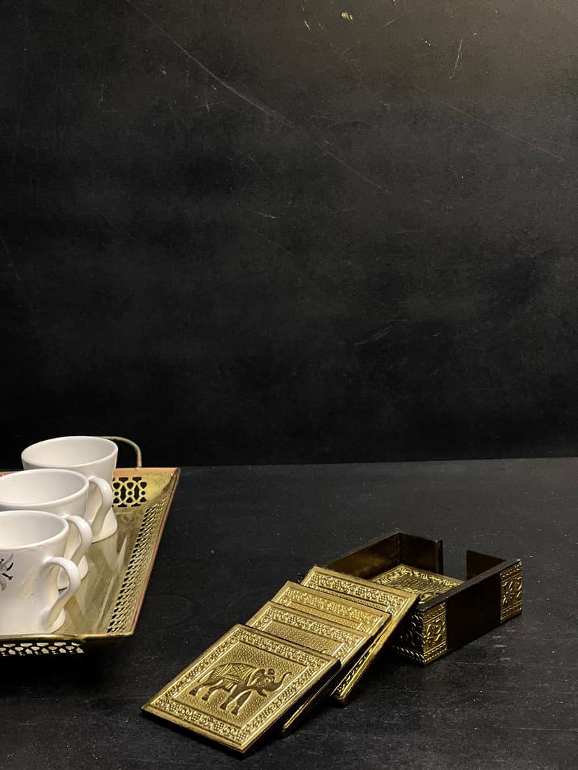 ANTIQUE TEA COASTER BRASS HAND WORK, DECORATIVE ITEM AND SHOWPIECES HOME DECOR / RESTAURANT DECOR/ OFFICE DECOR/ TABLE DECOR/DRAWING ROOM DECOR / GIFT ITEM