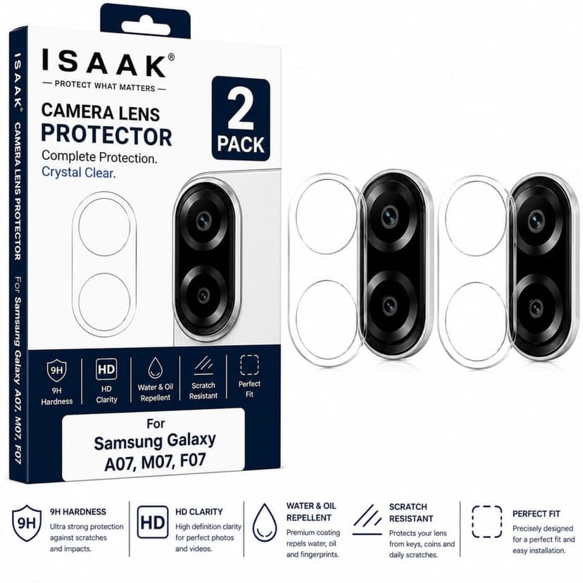 ISAAK Back Camera Lens Protector compatible for Samsung Galaxy A07/ Samsung Galaxy F07/ Samsung Galaxy M07 (Pack of 2)