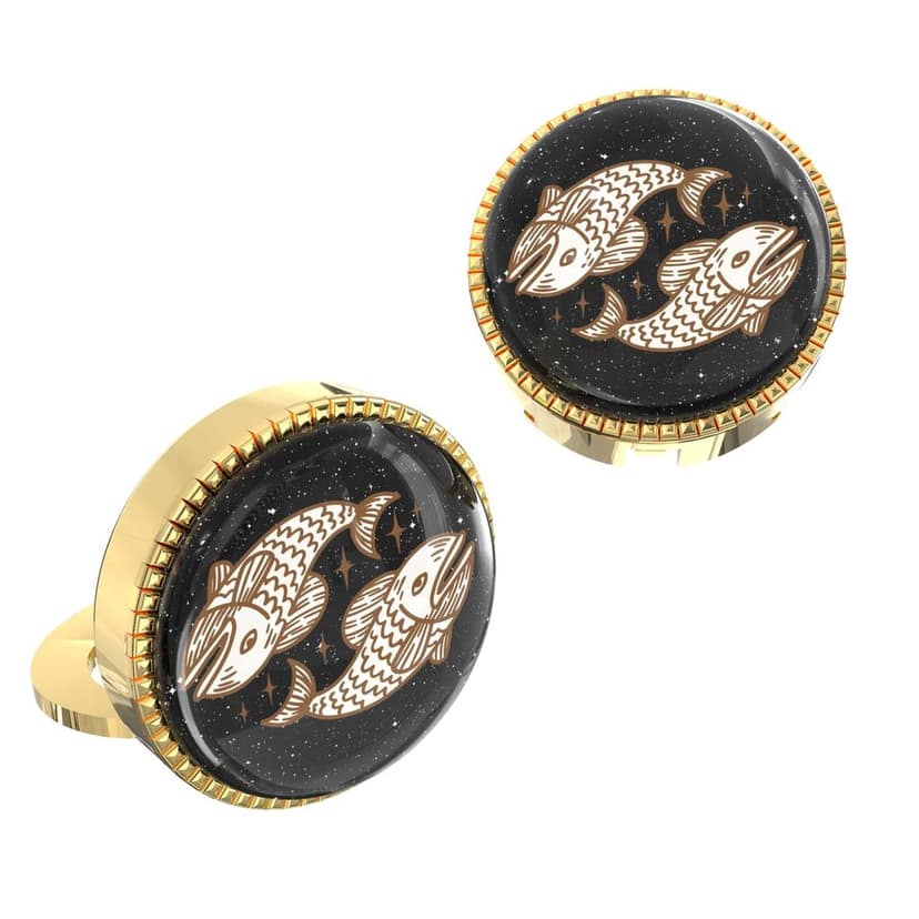 The Smart Buttons - Shirt Button Cover Cufflinks for Men - Pisces Style view 8