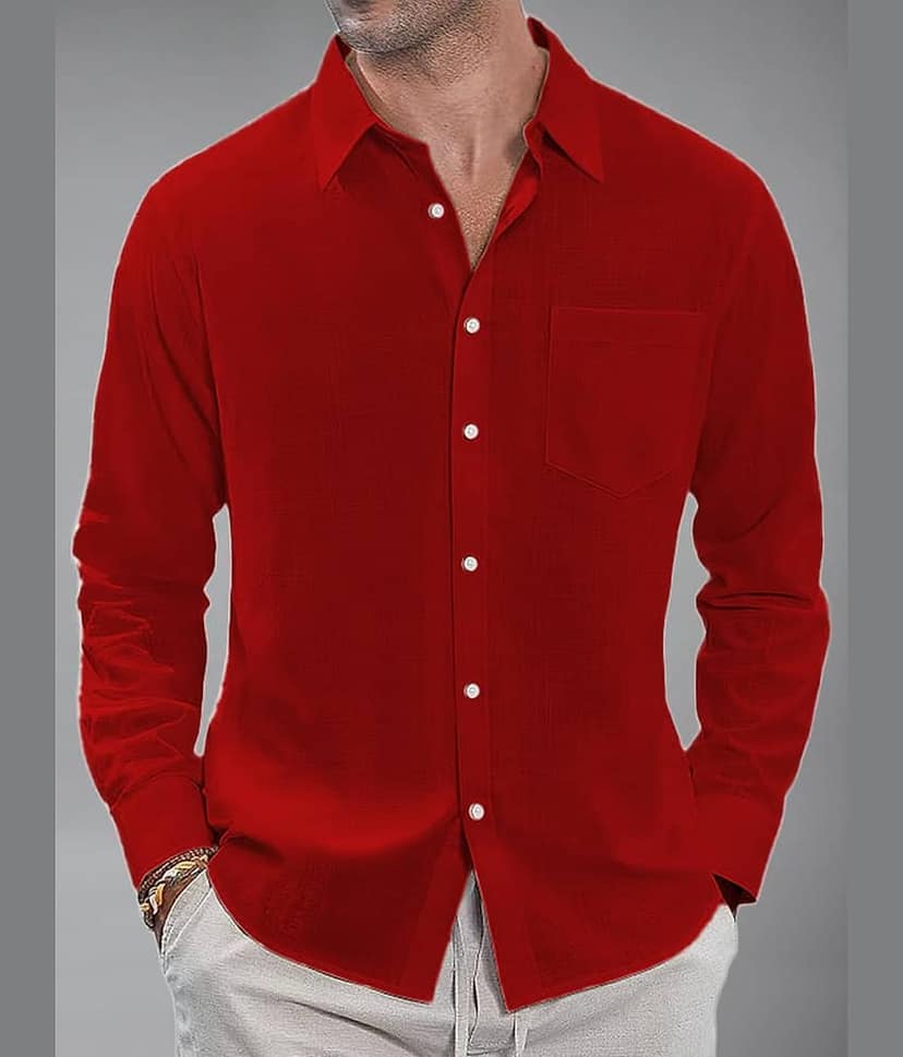 BHUVIKOO Cotton Blend Slim Fit Solids Full Sleeves Men's Casual Shirt - Maroon ( Pack of 1 )