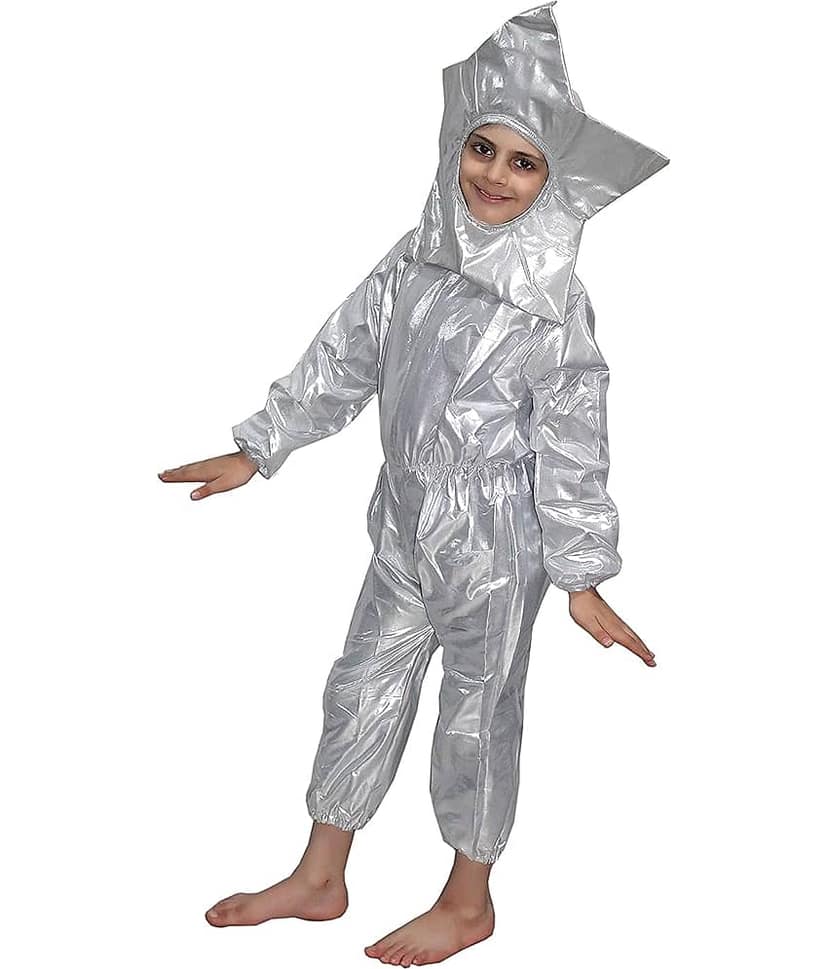 Kaku Fancy Dresses Nature Theme Star Costume -Silver, 3-4 Years, For Boys & Girls view 2