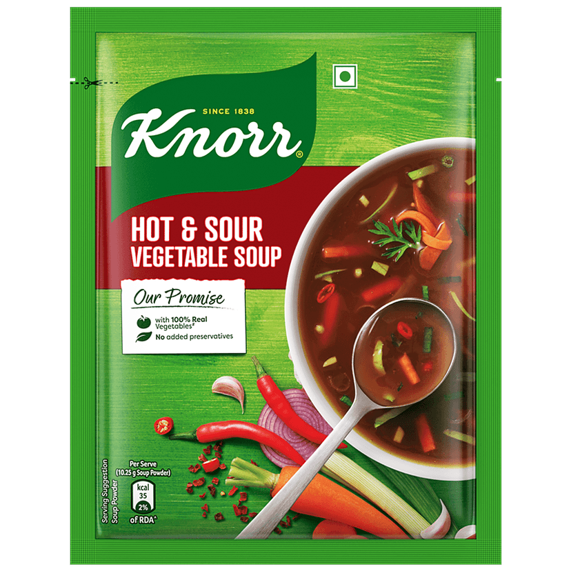 Knorr Chinese Hot & Sour Soup - 100% Real Vegetables, No Added Preservatives, 41 G view 2