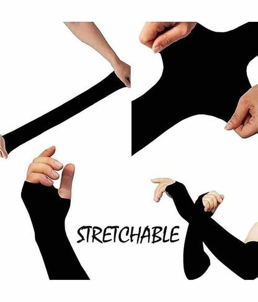 Bentag Men's and Women's Hand Cover Thumb hole Arm Sleeves Cold & Sun Protective Pack of 1 Pair view 2