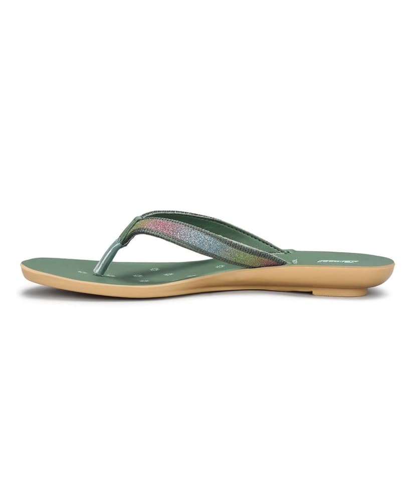 Paragon Women's Slip On Flat Green Sandals | Durable Dailywear Sandals view 4