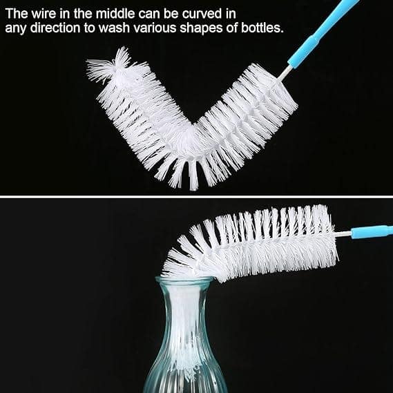 JMP BRUSH Plastic Multipurpose Long Bottle Cleaning Brush For Thermos, Glass,Jugs and Long Narrow Neck Sport Bottles Set Of 2 view 5