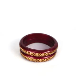 FHS Royal Style Rajasthani Lac Bangles- Maroon Colour for Girls & Women - Maroon