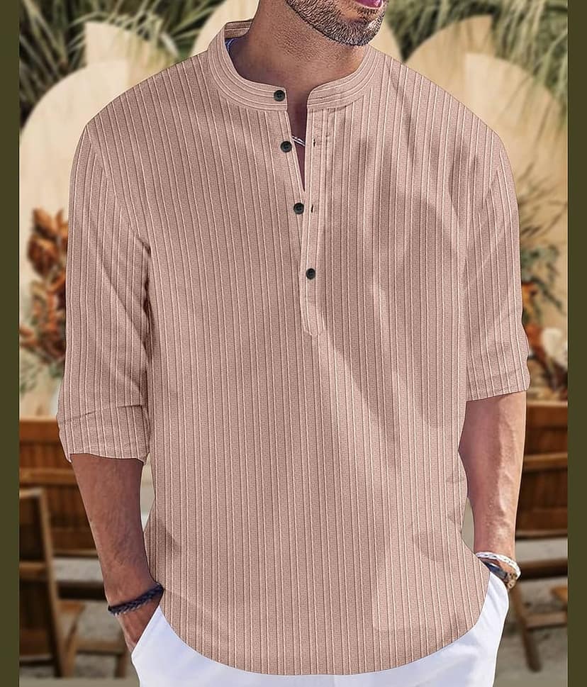 Nofilter Silk Striped Regular Kurta For Men ( Beige )