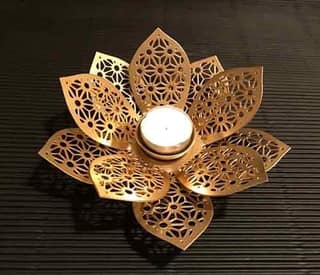 Filigree Lotus Candle Holder