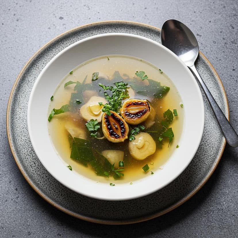 Veg Burnt Garlic Soup