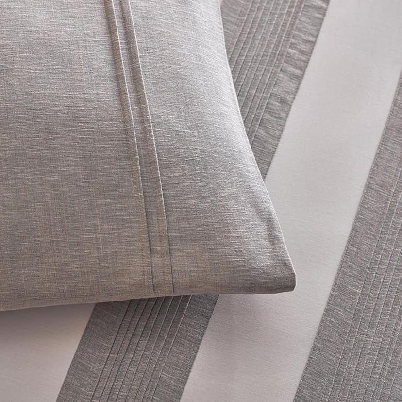 DDECOR - Astoria Collection 100% Cotton Plain & Texture Pattern 180TC Super King Bedsheet |274 CM X 274 CM| - Grey view 2