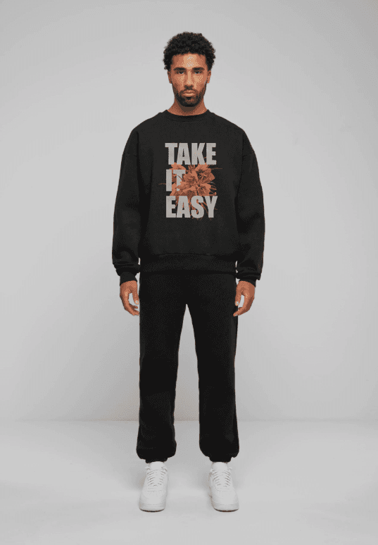 Oversized Crew Neck Sweatshirt: Take It easy view 2