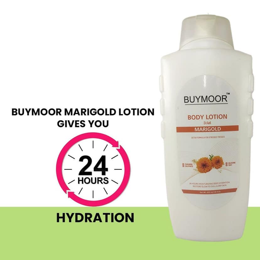 BUYMOOR Marigold Deep Nourishing Skin Brightening Body Lotion Men & Women 650 ML view 2