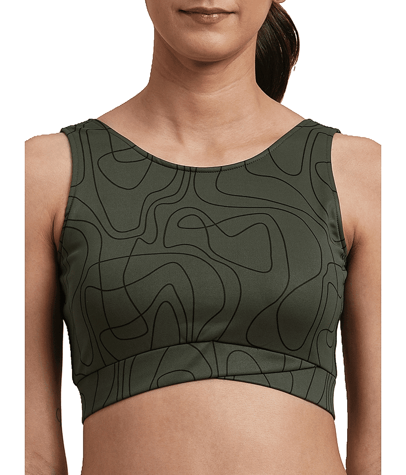 vitawolf Olive Green Polyester Removable Padding Women's Sports Bra ( Pack of 1 )