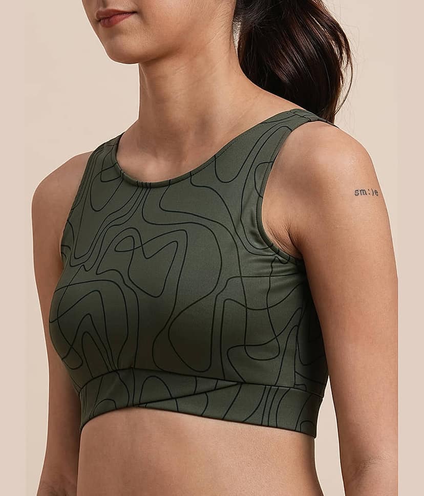 vitawolf Olive Green Polyester Removable Padding Women's Sports Bra ( Pack of 1 ) view 2