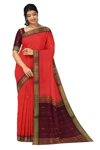 APCO Handloom (A Andhra Pradesh Govt Emporium)- Women's Traditional Pure Handloom Bandar (Polavaram) Cotton Saree | BCS0063