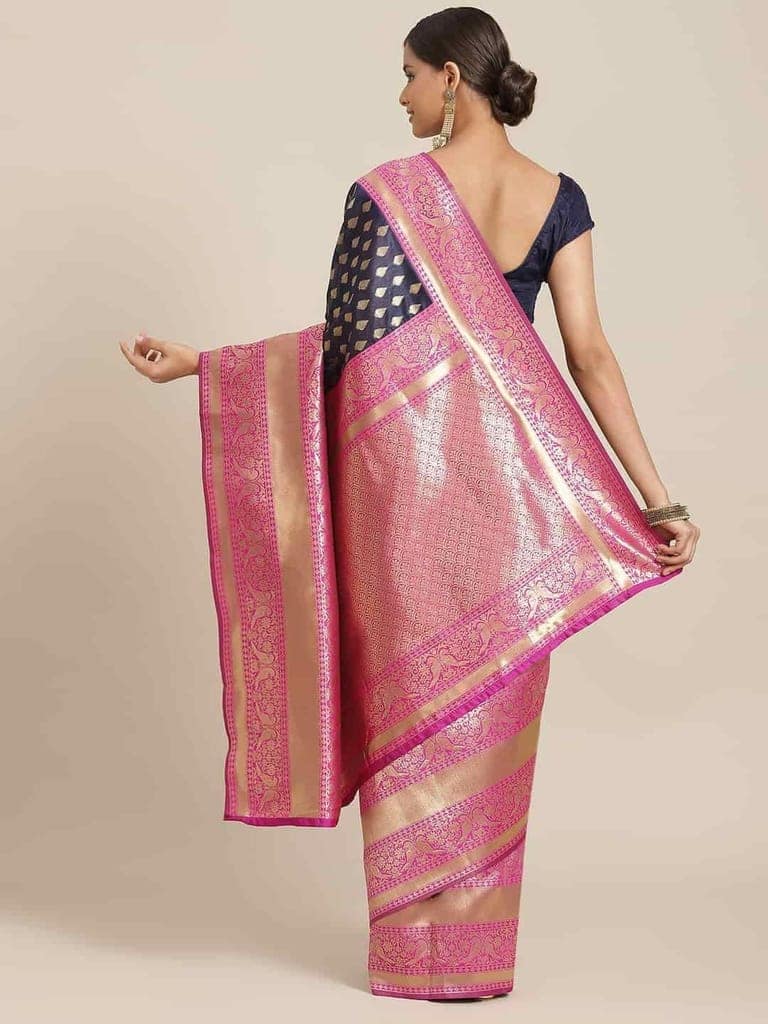 Women's Banarasi Art Silk Saree With Unstiched Blouse Piece view 2