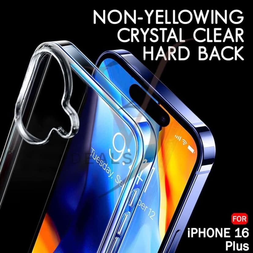 V3Deals Crystal Clear Hard Back Cover Compatible with iPhone 16 Plus 6.7 Inch | Shockproof Slim Transparent Back Cover | Scratch Resistant — Suitable for Men, Women, Girls & Boys (iPhone 16 Plus) view 3