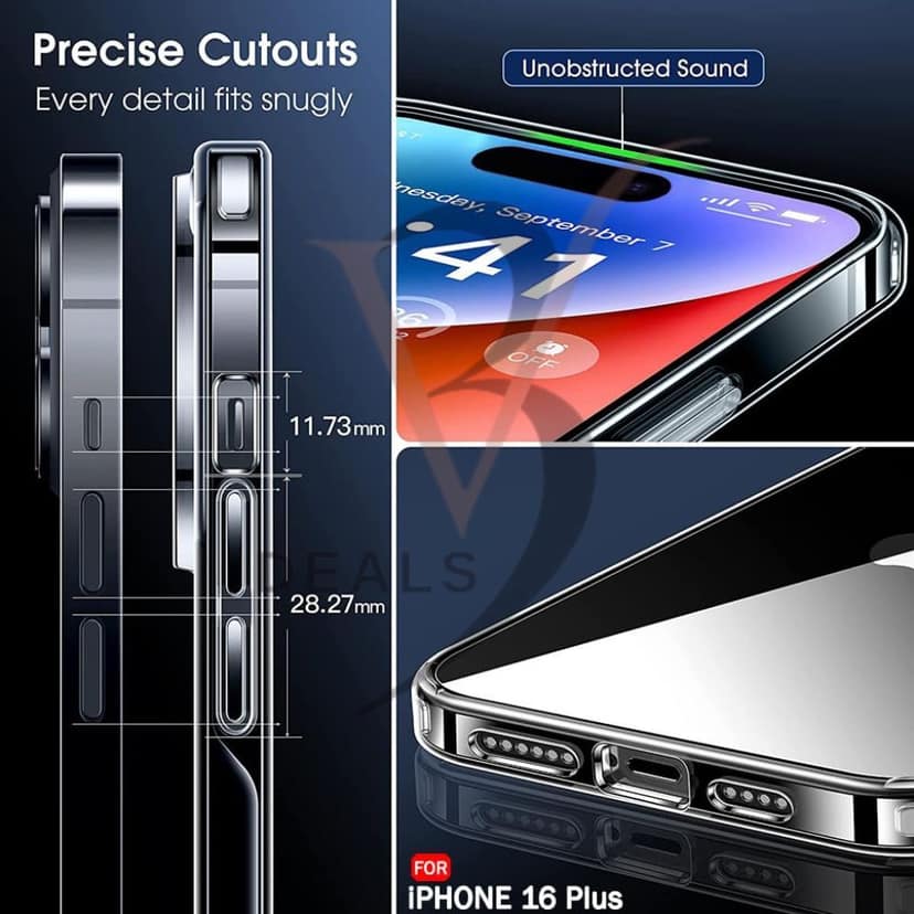 V3Deals Crystal Clear Hard Back Cover Compatible with iPhone 16 Plus 6.7 Inch | Shockproof Slim Transparent Back Cover | Scratch Resistant — Suitable for Men, Women, Girls & Boys (iPhone 16 Plus) view 5