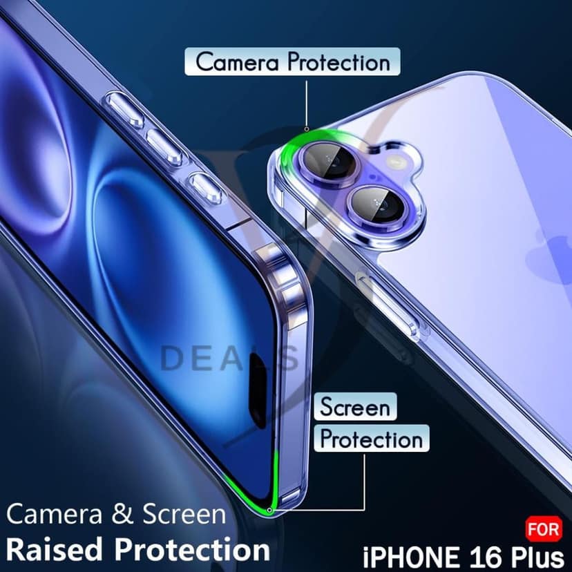 V3Deals Crystal Clear Hard Back Cover Compatible with iPhone 16 Plus 6.7 Inch | Shockproof Slim Transparent Back Cover | Scratch Resistant — Suitable for Men, Women, Girls & Boys (iPhone 16 Plus) view 6