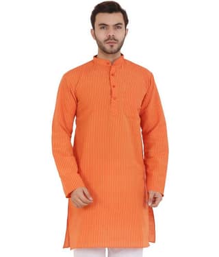 Latest Chikan - Red Cotton Men's Regular Kurta ( Pack of 1 )