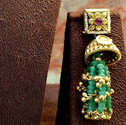 Exquisite Kundan Meenakari Jade Choker Set - The Royal Bride by Dia Art Jewels view 3