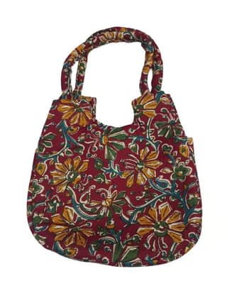 Kalamkari Shoulder Bag with Zipper Closure