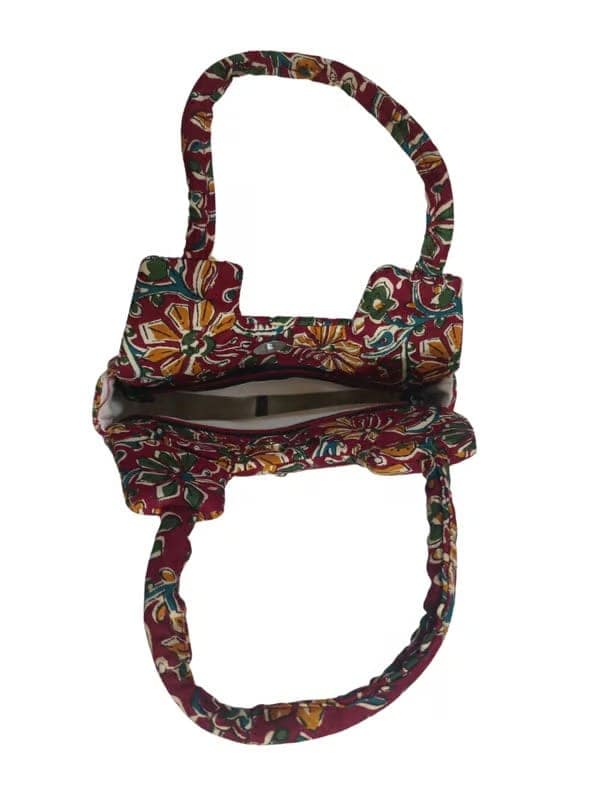 Kalamkari Shoulder Bag with Zipper Closure view 2