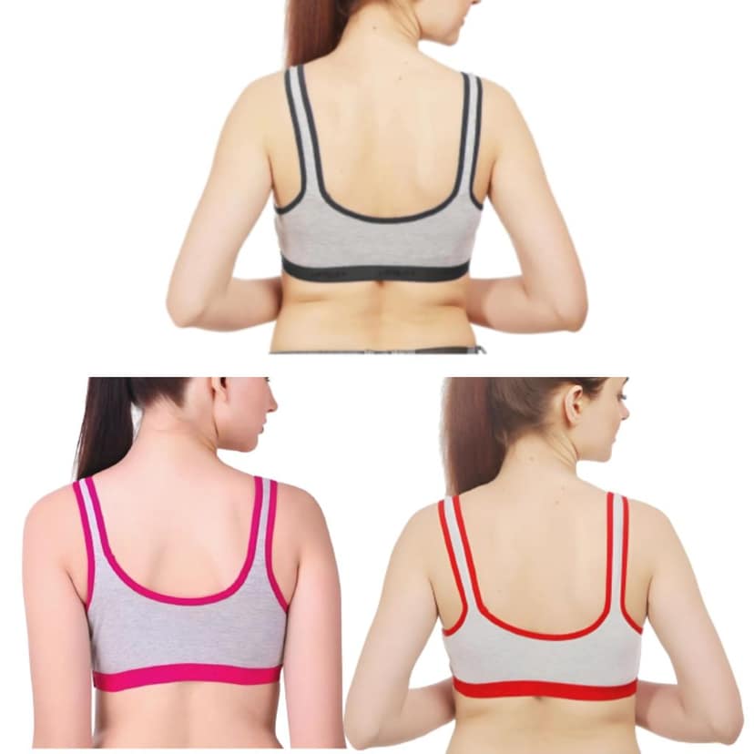 FASHION BONES Full Coverage | Sports Cotton Blend Bra | Pull-on Bra for Women Combos | Multicolor Size (28-40) view 2