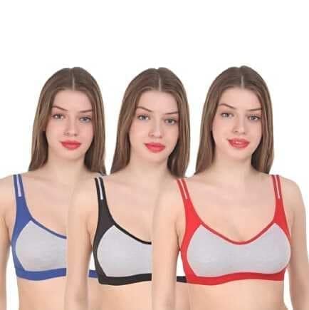 FASHION BONES Full Coverage | Sports Cotton Blend Bra | Pull-on Bra for Women Combos | Multicolor Size (28-40) view 7