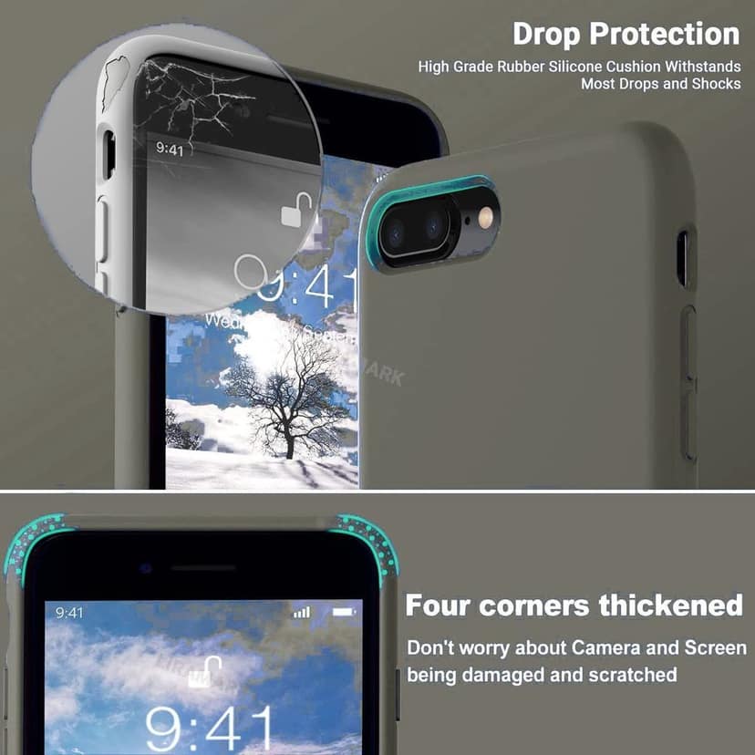 LIRAMARK Liquid Silicone Soft Back Cover Case for Apple iPhone 7 Plus / 8 Plus view 3