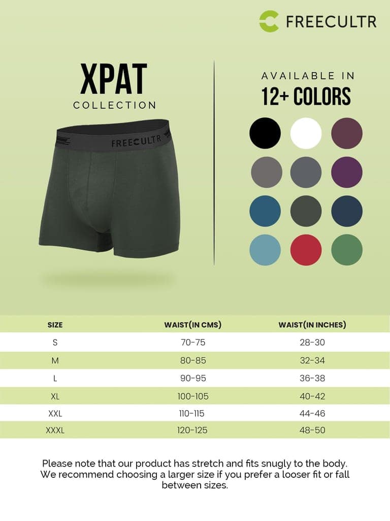 Freecultr Men's Underwear Anti Bacterial Micromodal Airsoft Trunk - Non Itch No Chaffing Sweat Proof - Pack of 2-Seaweed Green,Cloud White view 7