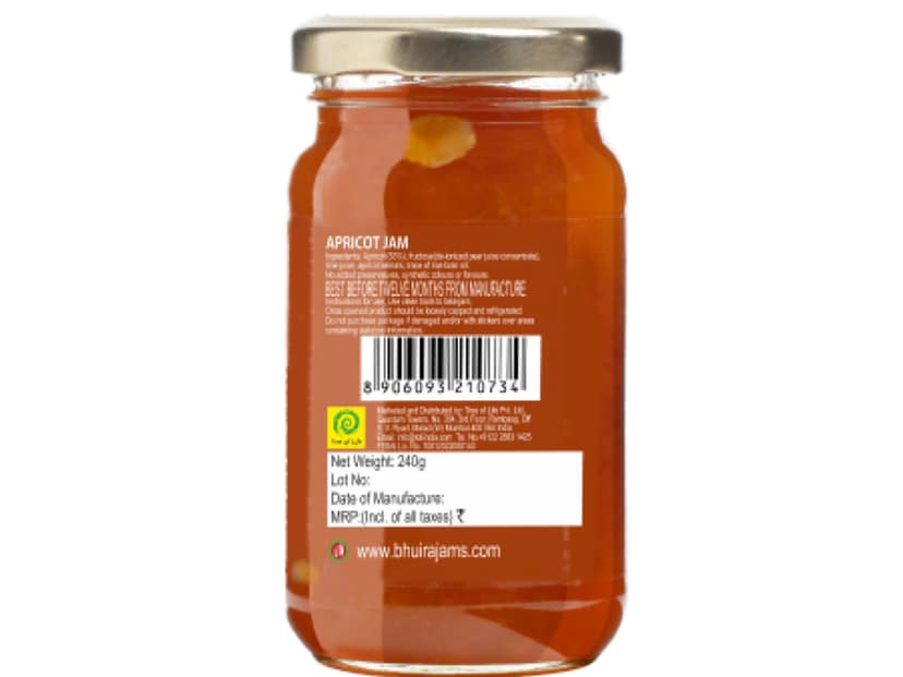 Apricot Jam (No Added Sugar) - 12 units - 240 grams/ Each view 2