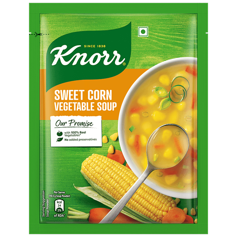 Knorr Sweet Corn Soup - 100% Real Vegetables, No Added Preservatives, 42 G view 2