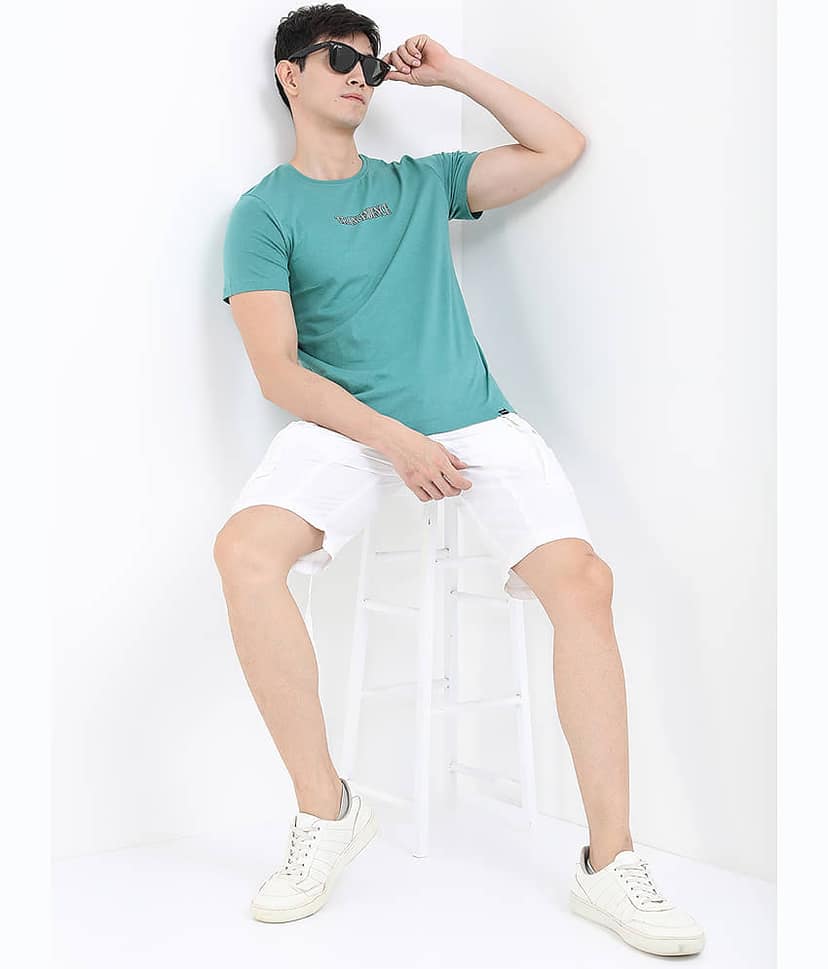 Highlander Men Cotton Slim Fit Printed T-Shirt ( Teal ) view 2