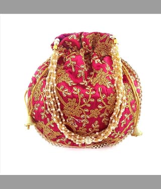 Apratim Pink Silk Potli