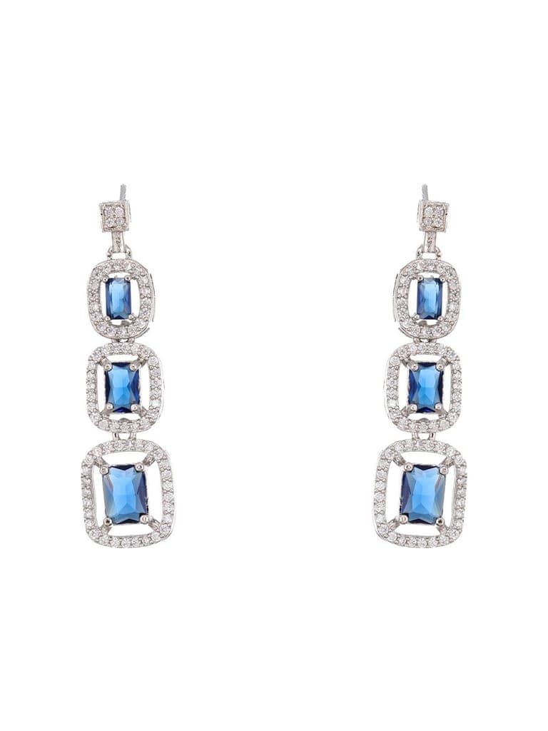 Silver Plated Blue Zircon Studded Double Lined Bridal Designer Jewellery set view 7