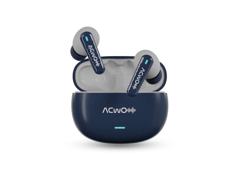 Acwo DwOTS 727 V2 New Version, in-Ear True Wireless Earbuds, 42-Hour Playtime, Pure Audio Technology, 25Db ANC, Sonic Shield Enc with 4 Mics - Denim Blue