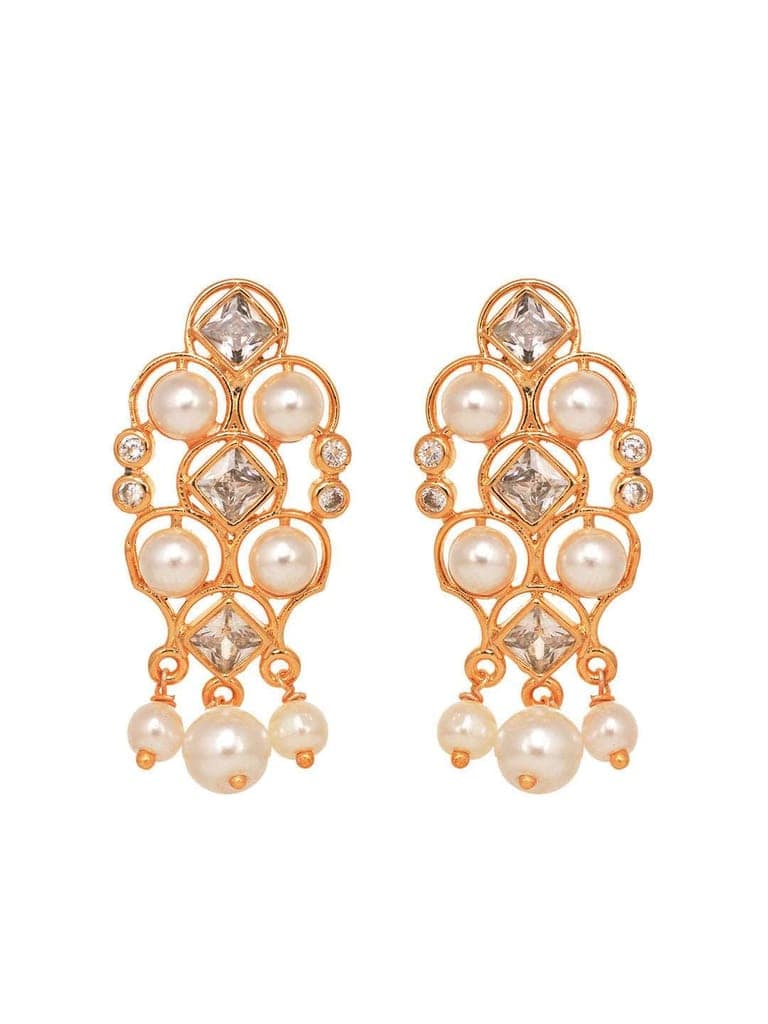 Gold Plated Polki AD Studded Pearl Beaded Intricate Choker Jewellery Set view 6