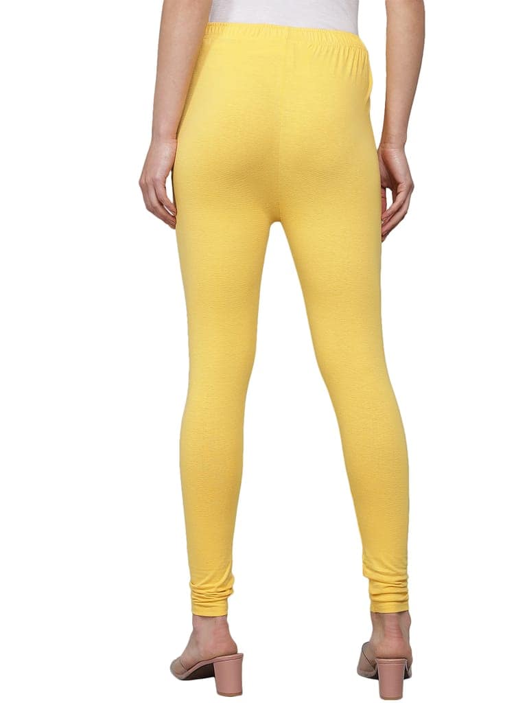 SOFT COLORS Women's Skinny Fit Ethnic Wear Churidar Leggings (Mango Yellow) view 3