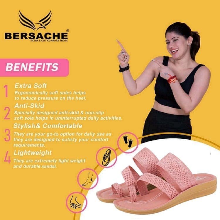 Bersache Extra Soft Classic Casual with Back Strap Regular wear with Ultra Soft & Flexibility Technology Sandal for Women's view 2