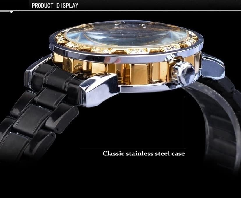 Khrist Auto Kinetics Classic Ease: Timepiece Portfolio Inside Revolving Gears Uncomplicated Grace: Automatic Mechanical Watch Collection Simplistic Elegance Analog Watch For Men view 3