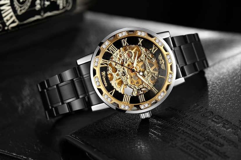 Khrist Auto Kinetics Classic Ease: Timepiece Portfolio Inside Revolving Gears Uncomplicated Grace: Automatic Mechanical Watch Collection Simplistic Elegance Analog Watch For Men view 6