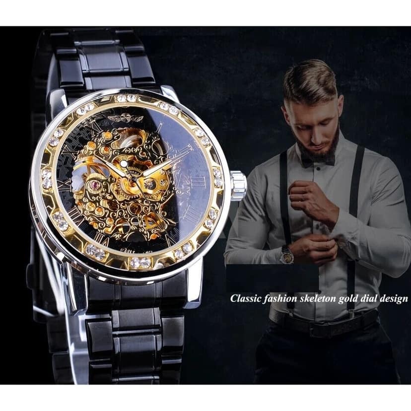 Khrist Auto Kinetics Classic Ease: Timepiece Portfolio Inside Revolving Gears Uncomplicated Grace: Automatic Mechanical Watch Collection Simplistic Elegance Analog Watch For Men view 9