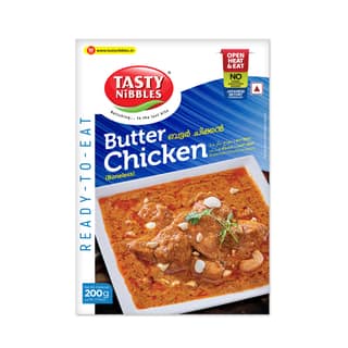 Tasty Nibbles Ready to Eat Butter Chicken Boneless 200g |No Added Preservatives Using Retort Technology