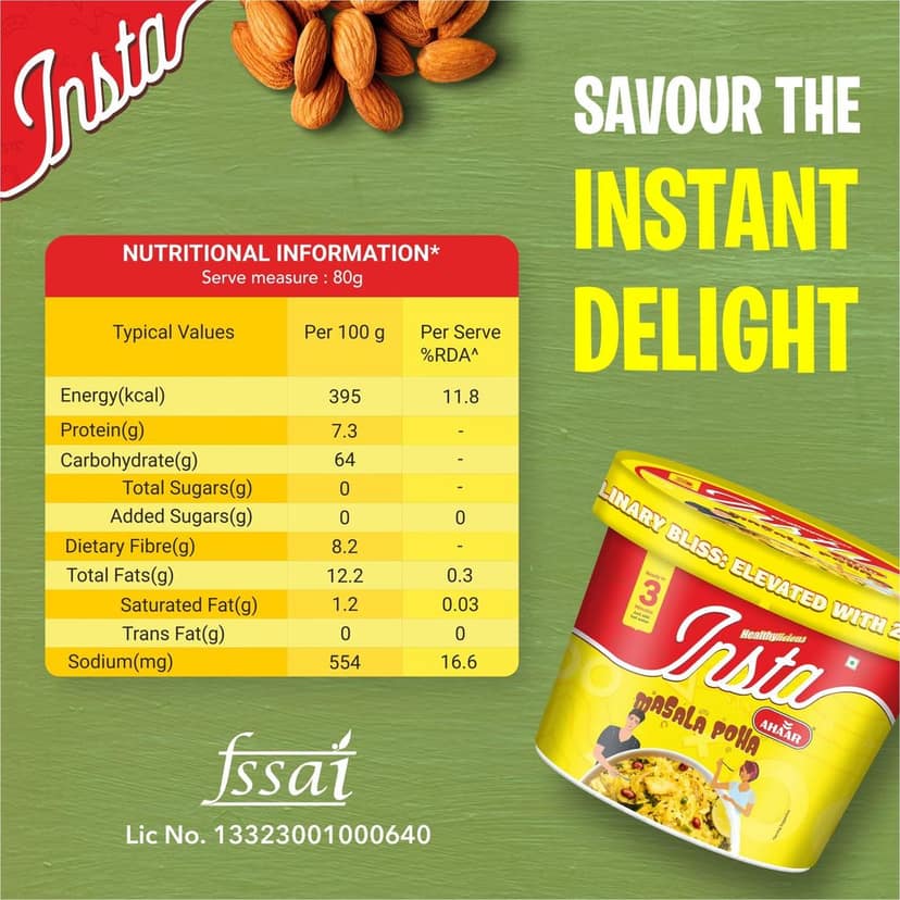 INSTA AHAAR Ready-to-Eat Cuppa Poha, Instant Healthy High Energy Breakfast and Snack view 6
