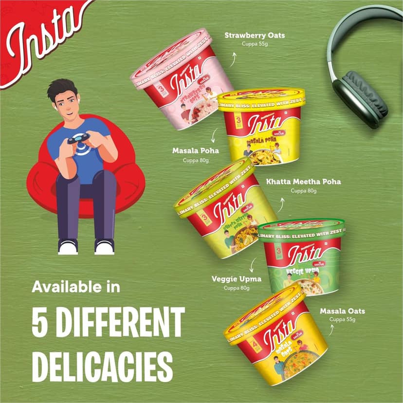 INSTA AHAAR Ready-to-Eat Cuppa Poha, Instant Healthy High Energy Breakfast and Snack view 7
