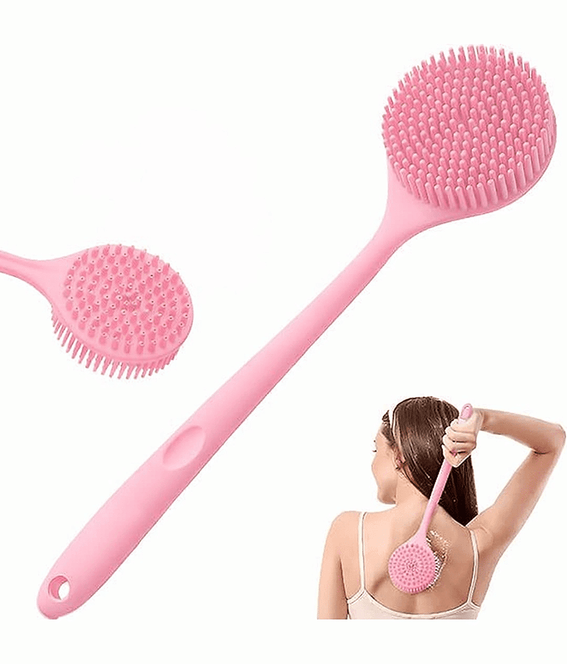 THRIFTKART - Soft Silicone Back Scrubber with Long Handle for Shower & Bath | Flexible Exfoliating Brush with Gentle Bristles for Smooth Skin | Body Scrubber for Men, Women & Boys | Ideal for Body Wash & Bathing